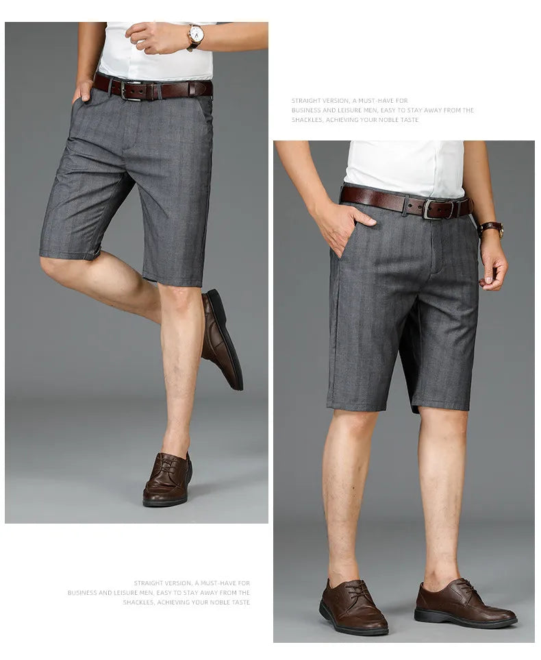 Men Striped Business Shorts