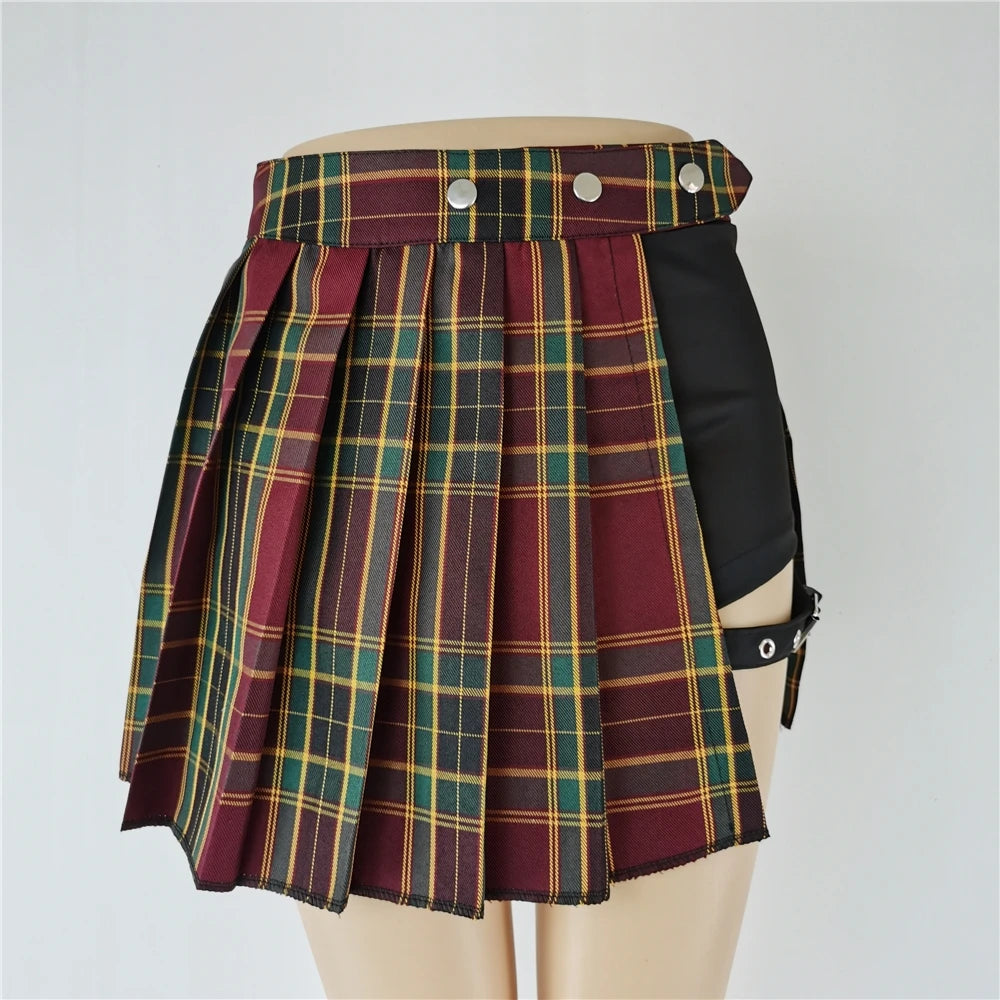 Women Gothic Patchwork Mini Skirt