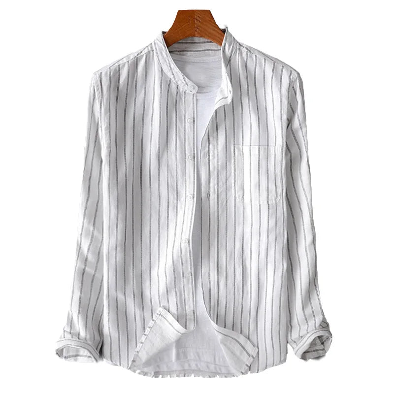 Men's Plus Size Striped Cotton Shirt – 4XL 5XL