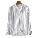 Men's Plus Size Striped Cotton Shirt – 4XL 5XL