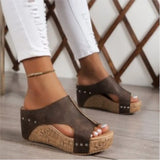 Women Elegant Wedge Sandals Casual Slides