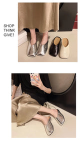 Women Mules Closed Toe Flat Slides