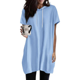 Women Oversized Short Sleeve Hoodie