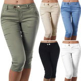 Women Mid Waist Slim Fit Capri Leggings