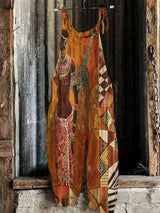 Women Abstract Print One-Piece Shorts