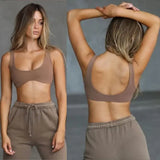 Women Wide Strap Backless Sports Bra