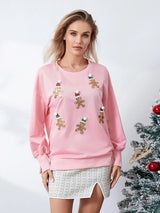 Women's Santa Claus Sequin Sweatshirt