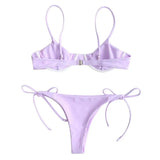 Split V-Neck Bikini Set