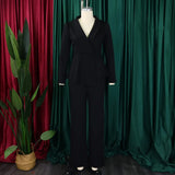 Women Plus Size Long Sleeve Pants Set