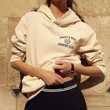 Women Letter Print Sweatshirt Vintage O-Neck Pullover