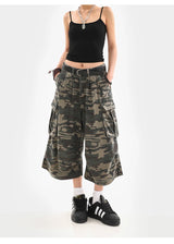 Women Camouflage Cargo Capri Shorts