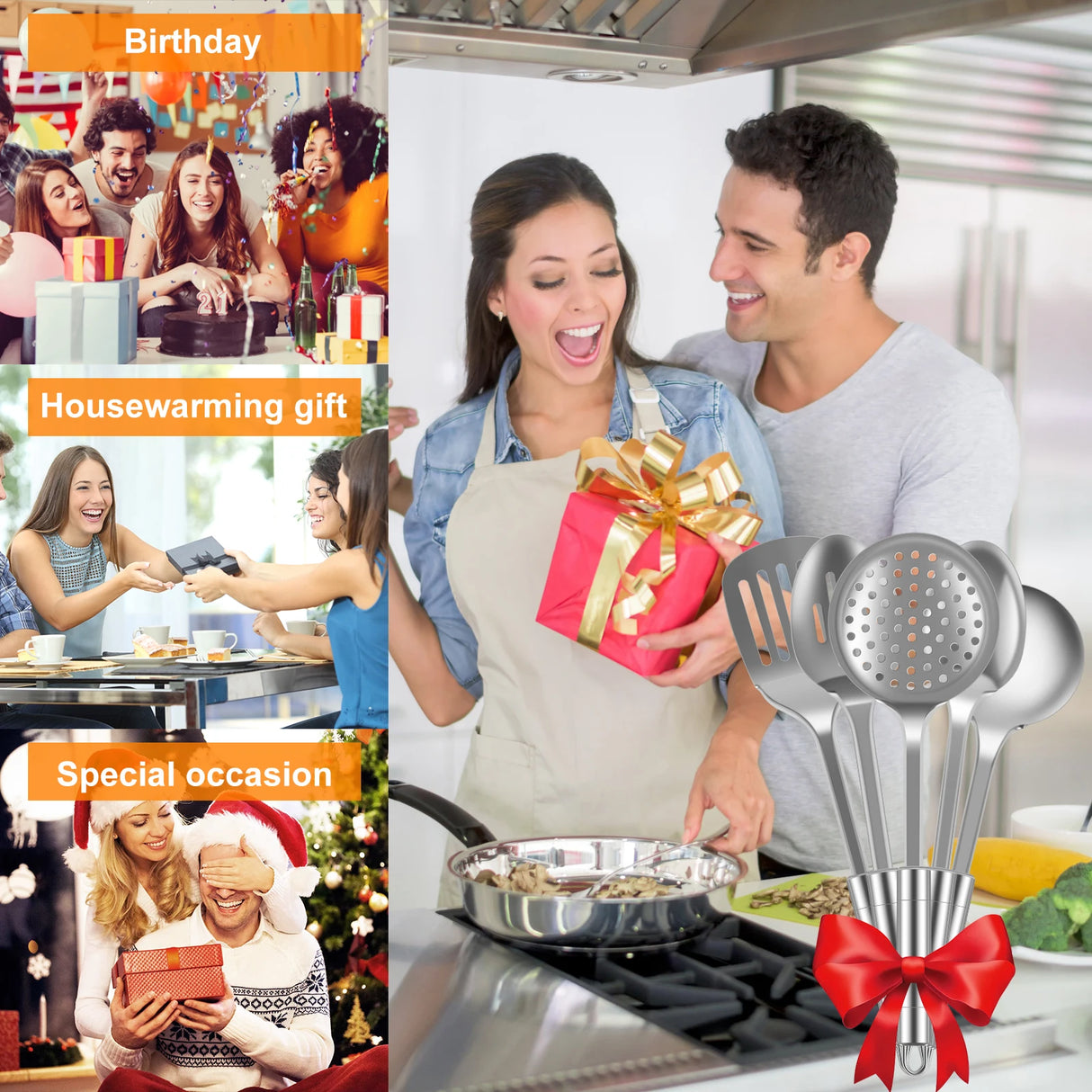 5-Piece Stainless Steel Cooking Utensil Set