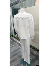 Women Plus Size Wide Leg Pants Set