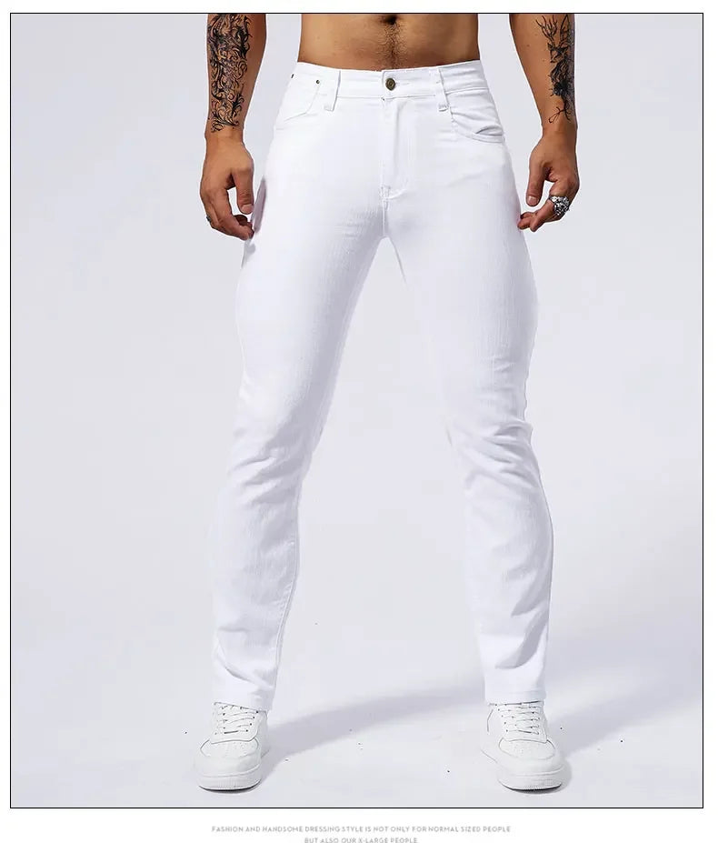 Men White Slim Jeans
