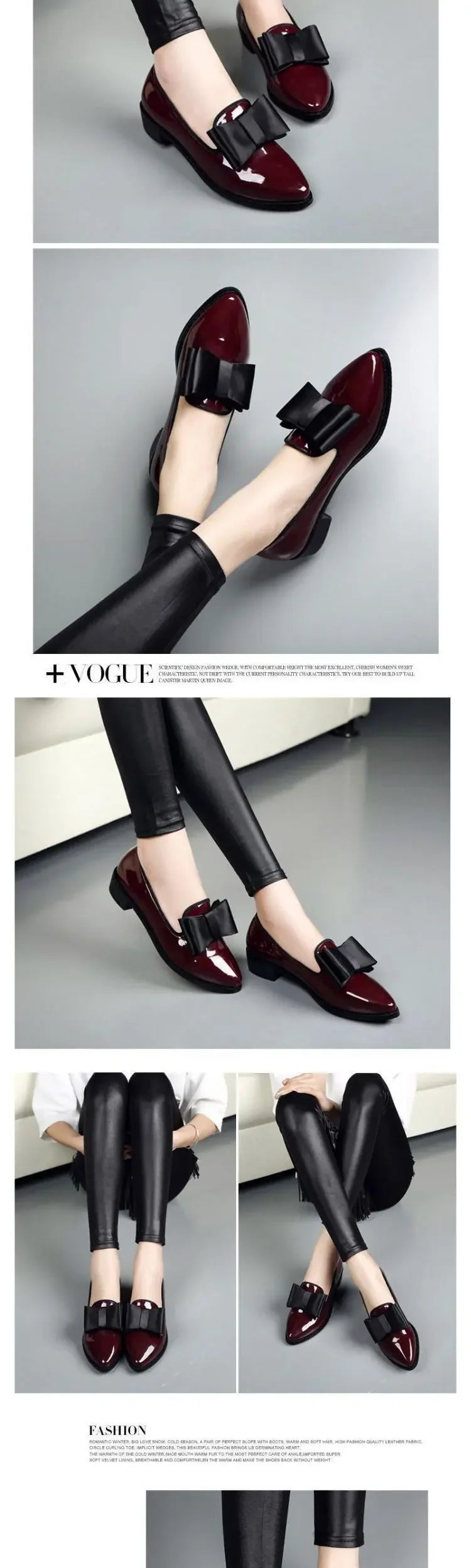 Women’s Leather Loafers Round Toe Lace-Up Shoes