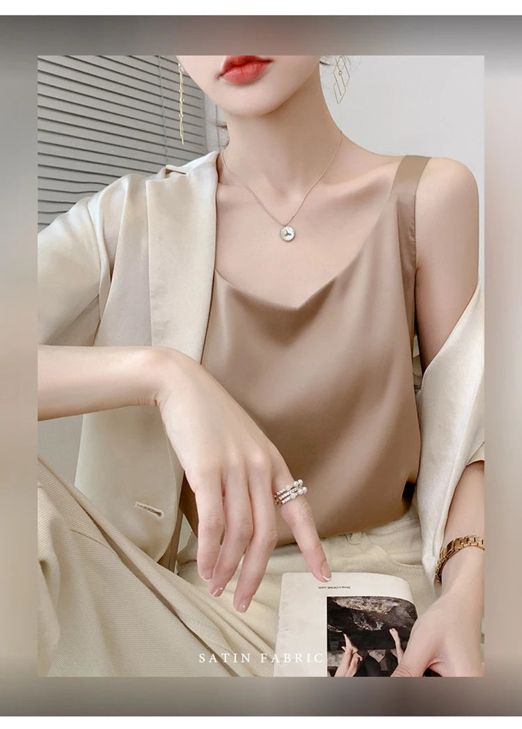 Satin Silk V-Neck Cami