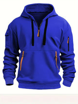 Men's Plus Size Hoodie – Streetwear Multi-Pocket