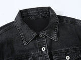 Women's Denim Jacket - Casual Black Overcoat