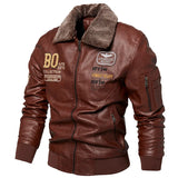 Men's Plus Size PU Motorcycle Suit – Fleece Jacket