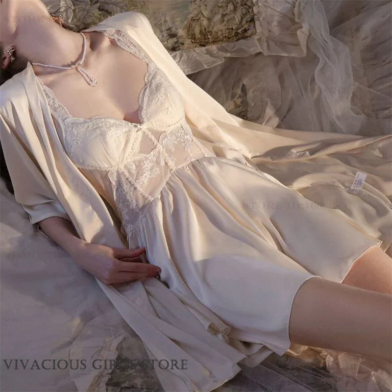 Women Lace Patchwork Sleepwear