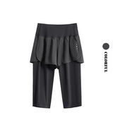 DRUR Knee-Length 2-in-1 Women's Yoga Shorts – High Waist Summer Gym Pants