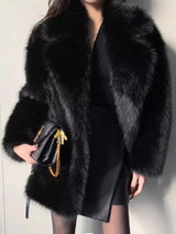 Oversized Faux Fox Fur Winter Coat