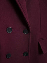 Burgundy Woolen Double Breasted Winter Coat