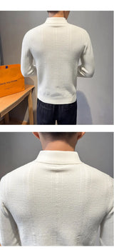 Men's Turn Down Collar Knit Sweater