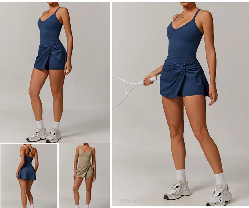 Women Tennis Dress with Shorts