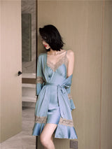 Women Ice Silk Nighty Pajamas