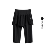 DRUR Knee-Length 2-in-1 Women's Yoga Shorts – High Waist Summer Gym Pants