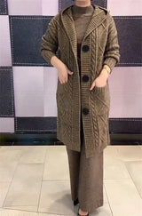 Women Twists Long Knit Cardigan