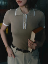 Women's Slim Contrast Knit Pullover