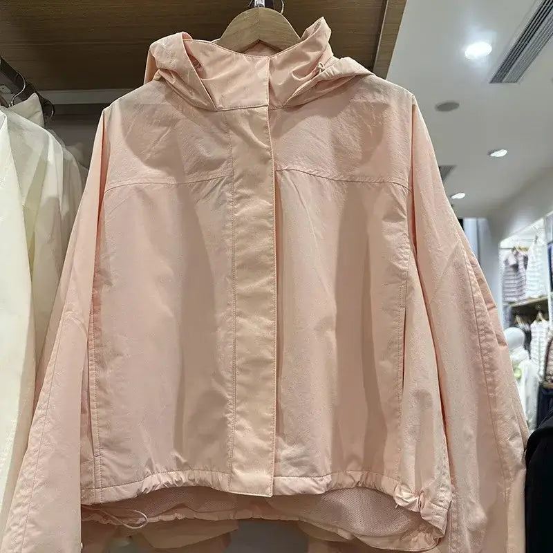Women Thin Hooded Windbreaker Coat