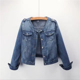 Women's Single Breasted Denim Lapel Jacket