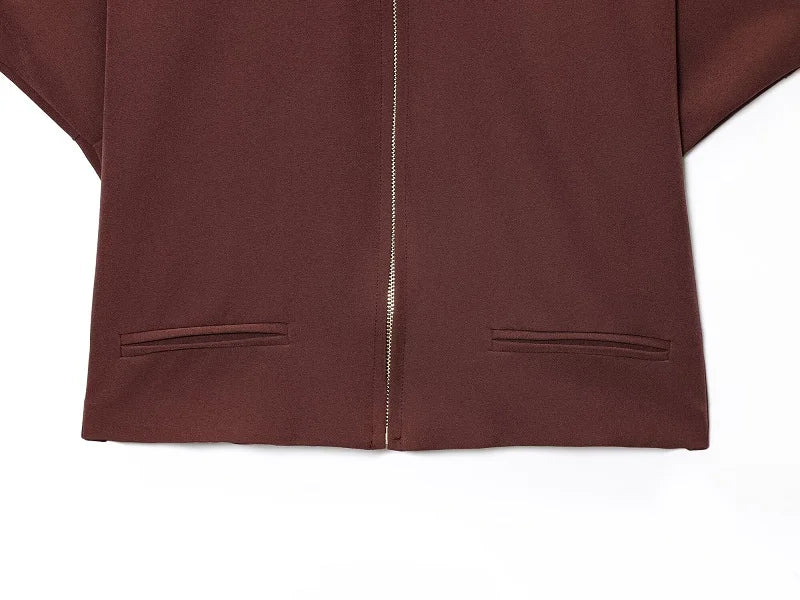 MUJER Cropped Varsity Women's Zipper Jacket