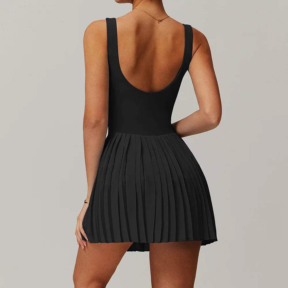 Women Pocket Pleated Sports Jumpsuit