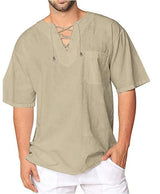 Men’s Plus Size V-Neck Linen Top