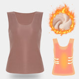 HeatHold™ Thermal Slim Inner Vest for women, sleeveless design, spandex-polyester blend, ideal winter undershirt.