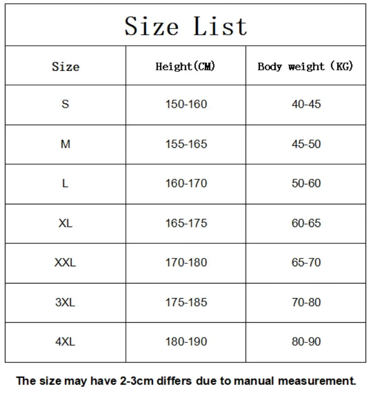 Size chart for Streetwear Casual Chinese Hanfu Dress showing height and weight measurements for various sizes.