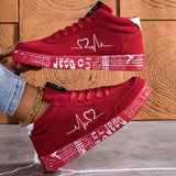 Women Canvas Shoes Valentine Red Love Sneakers