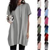 Women Oversized Short Sleeve Hoodie
