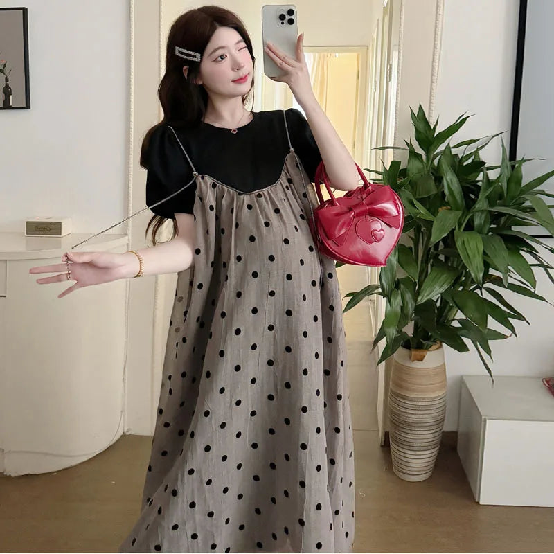 Summer Maternity Two-Piece Skirt Set