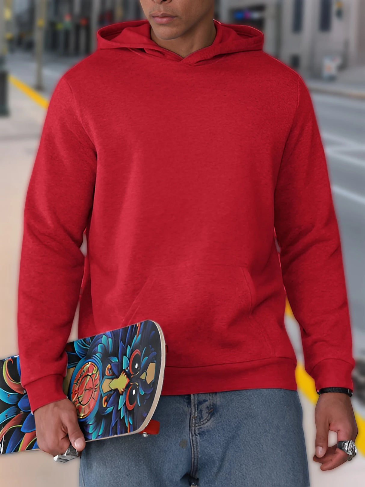 Men's Plus Size Hoodie – Relaxed Fit with Pocket