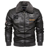 Men's Plus Size PU Motorcycle Suit – Fleece Jacket
