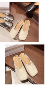 Women Mules Closed Toe Flat Slides