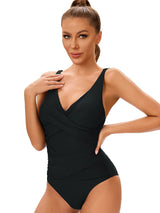Women V Neck Cross Plus Size Swimsuit