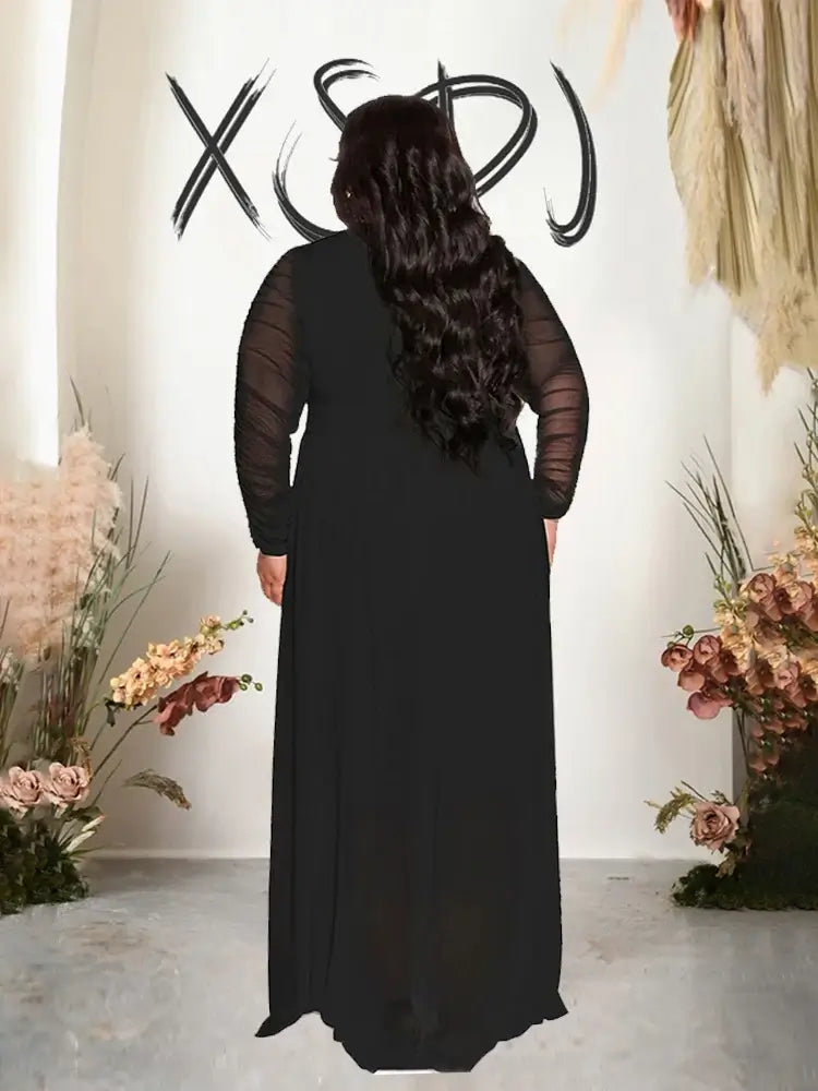 Women Mesh Lace Sleeve Pants Set