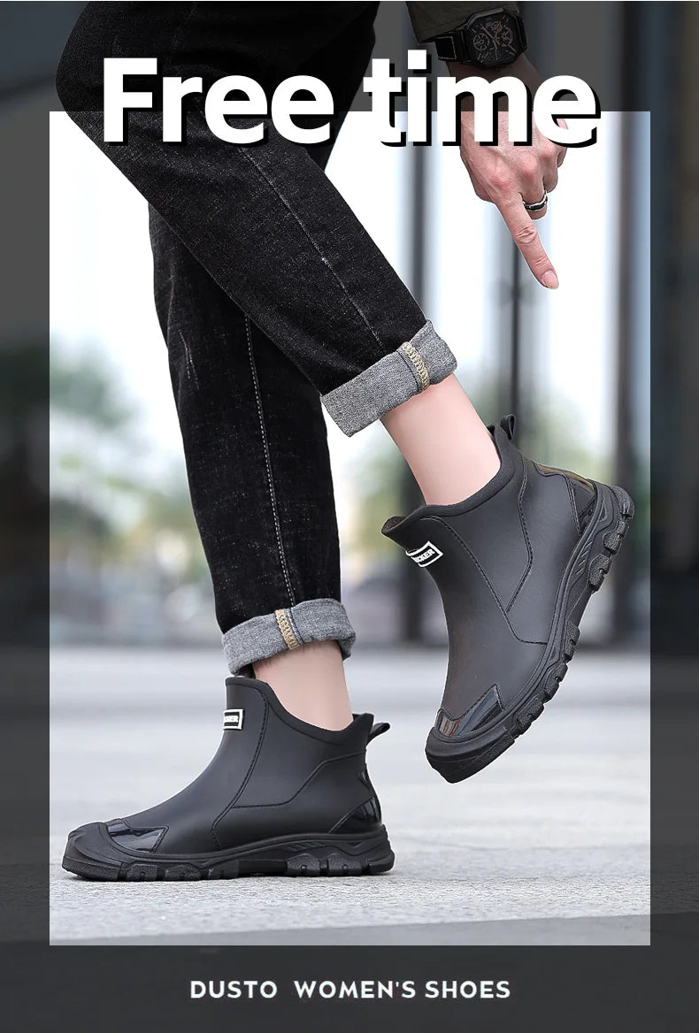 Men’s Short Non-Slip Casual Rubber Rain Boots