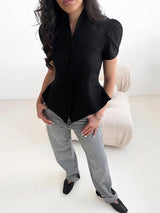 Elegant Women's Slim Waist Blazer Coat